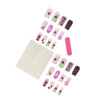 No.F498 Ripple Flowers Fingernails Patch 24pcs/Set