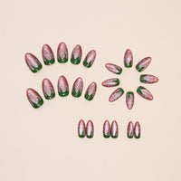 No.F360 Strawberry Cat's Eye Fingernails Patch 24pcs/Set