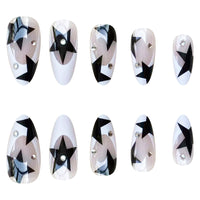 No.F140 Black Rhinestones Fingernails Patch 24pcs/Set