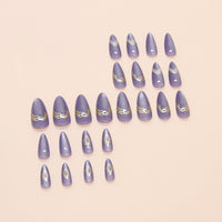 No.F522 Purple Cat's Eye Fingernails Patch 24pcs/Set