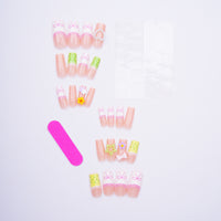 No.F472 Pearl Heart Fingernails Patch 24pcs/Set