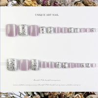 No.605 Light Purple Toenails Patch 24pcs/Set