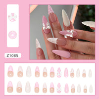 No.F444 Pearl Bow Fingernails Patch 24pcs/Set