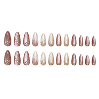 No.F516 Brown Cat's Eye Fingernails Patch 24pcs/Set