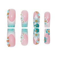 No.F508 Blue-Green Fingernails Patch 24pcs/Set