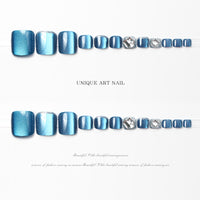 No.509 Blue Cat's Eye Toenails Patch 24pcs/Set