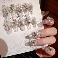 No.F299 Flash Diamond Fingernails Patch 24pcs/Set