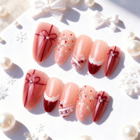 No.CM121 Christmas Bow Fingernails Patch 24pcs/Set