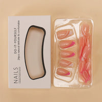 No.F346 Pink Stripes Fingernails Patch 24pcs/Set