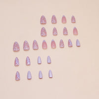 No.F375 Purple Cat's Eye Fingernails Patch 24pcs/Set