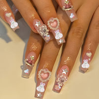 No.ET4 Flower Cute Rabbit Fingernails Patch 24pcs/Set