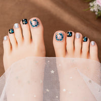 No.132 Rhinestone-studded Fake Toenail 24pcs/Set