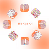 No.615 Orange Toenails Patch 24pcs/Set