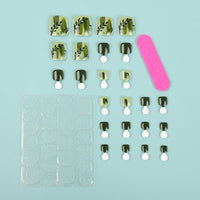 No.649 Dark Green Toenails Patch 24pcs/Set