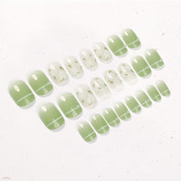 No.F514 Green Floral Fingernails Patch 24pcs/Set