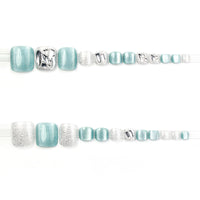 No.514 Light Green Cat's Eye Toenails Patch 24pcs/Set