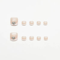 No.433 Heart Diamonds Toenails Patch 24pcs/Set