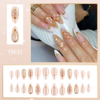 No.F527 Golden Yellow Fingernails Patch 24pcs/Set