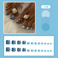 No.555 Blue Leopard Toenails Patch 24pcs/Set