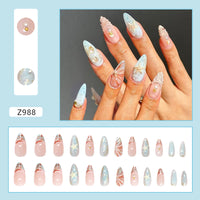 No.F501 Blue Ocean Fingernails Patch 24pcs/Set