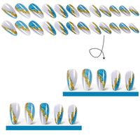 No.F511 Blue Fingernails Patch 24pcs/Set