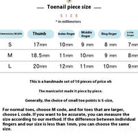 No.370 Red Handmade Toenails Patch 10pcs/Set