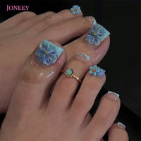 No.PSN163 Blue Flower Hand & Toe Pair Set-48pcs