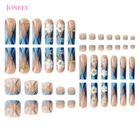 No.PSN130 White Flowers Hand & Toe Pair Set-48pcs