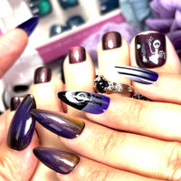 No.PSN172 Halloween Purple Cat's Eye Hand & Toe Pair Set-48pcs