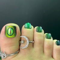 No.DT12 Green Cat's Eyes Toenails Patch 24pcs/Set