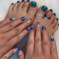No.PSN61 Sexy Blue Cat's Eye Hand & Toe Pair Set-48pcs