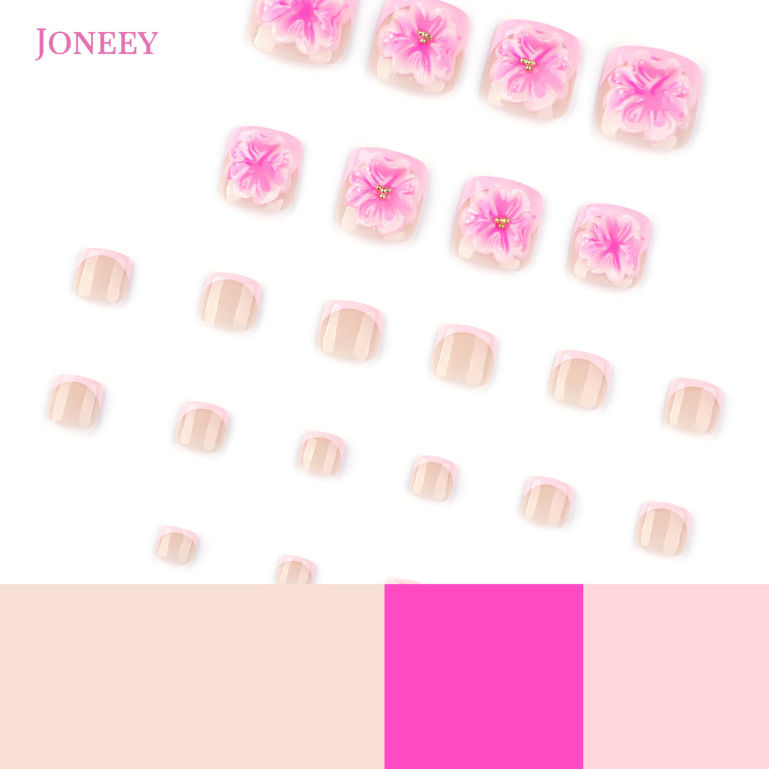 No.596 3D Flowers Toenails Patch 24pcs/Set