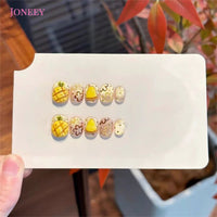 No.FP40 Pineapple Cat's Eye Hand Made Fingernails 10pcs