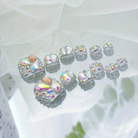 No.18 Flashing Colored Diamonds Toenail Patch 24pcs/Set