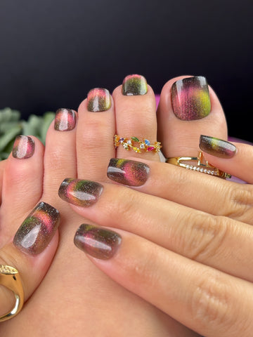 No.PSN63 Colorful Cat's Eye Hand & Toe Pair Set-20pcs