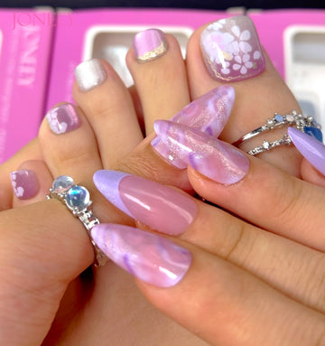 No.PSN162 Purple Cat's Eye Hand & Toe Pair Set-48pcs