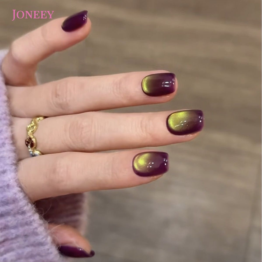 No.FP41 Purple Cat's Eye Fingernails Patch 24pcs/Set
