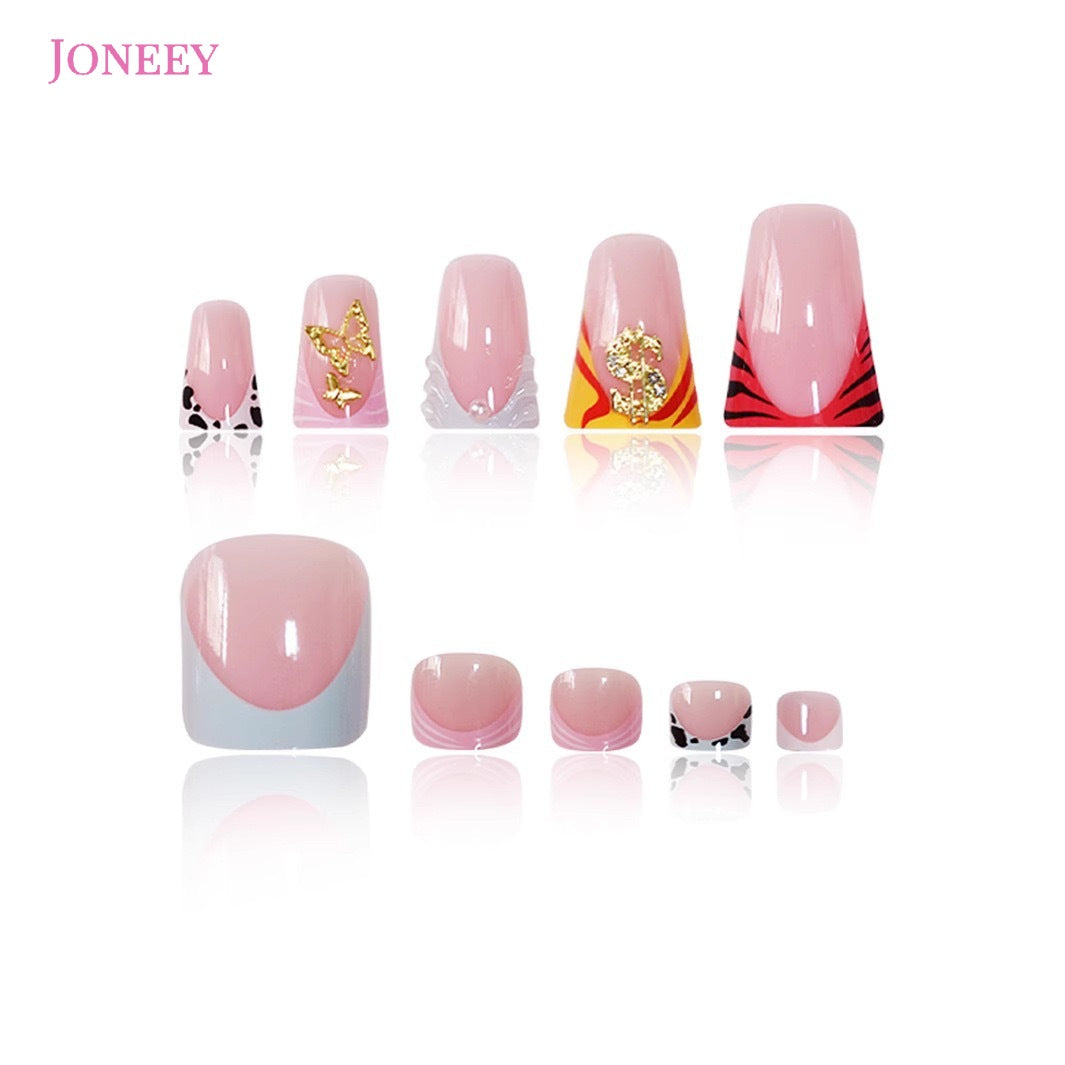 No.PSN149 Golden Butterfly Hand & Toe Pair Set-48pcs