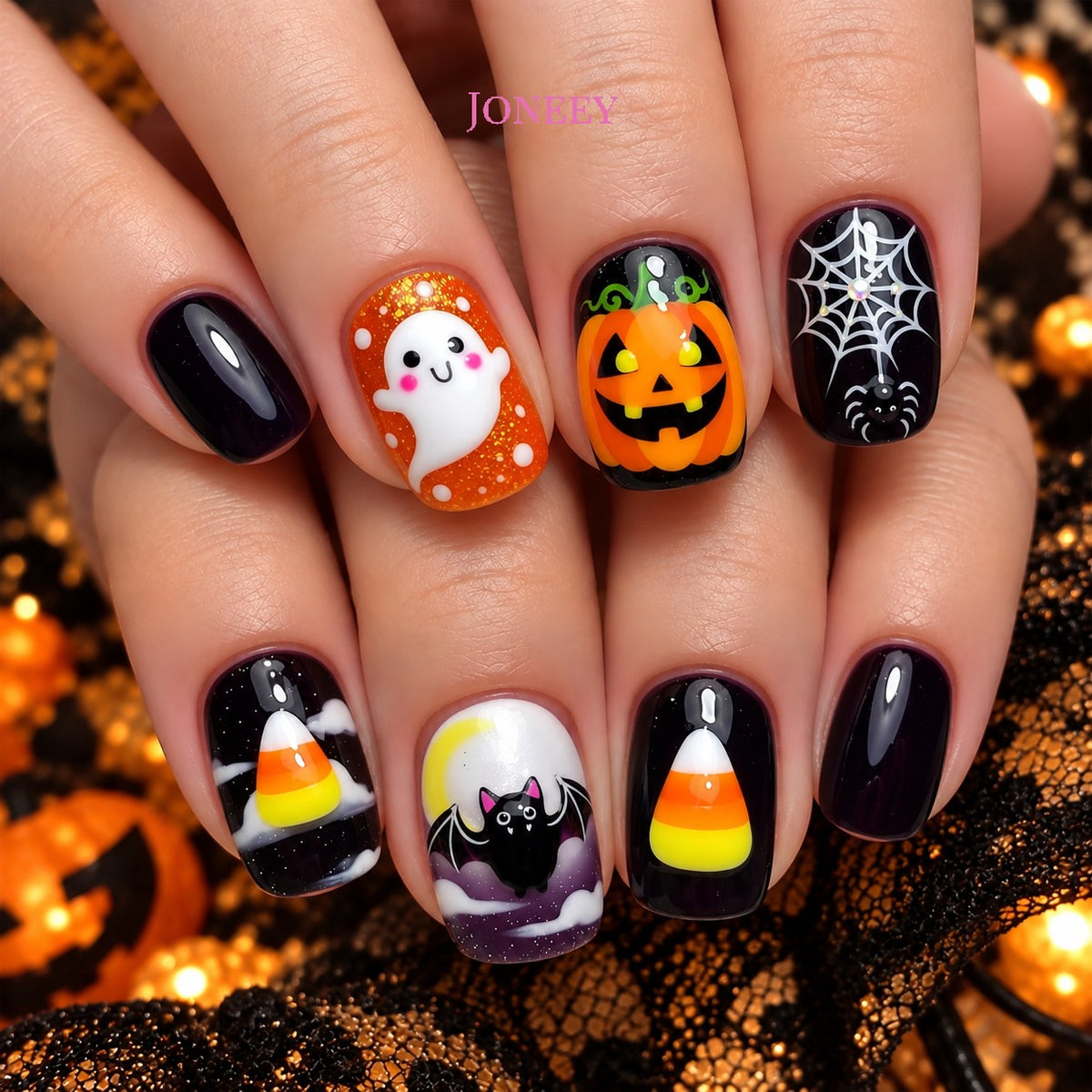 No.AW197 Halloween Cute Fingernails Patch 24pcs/Set