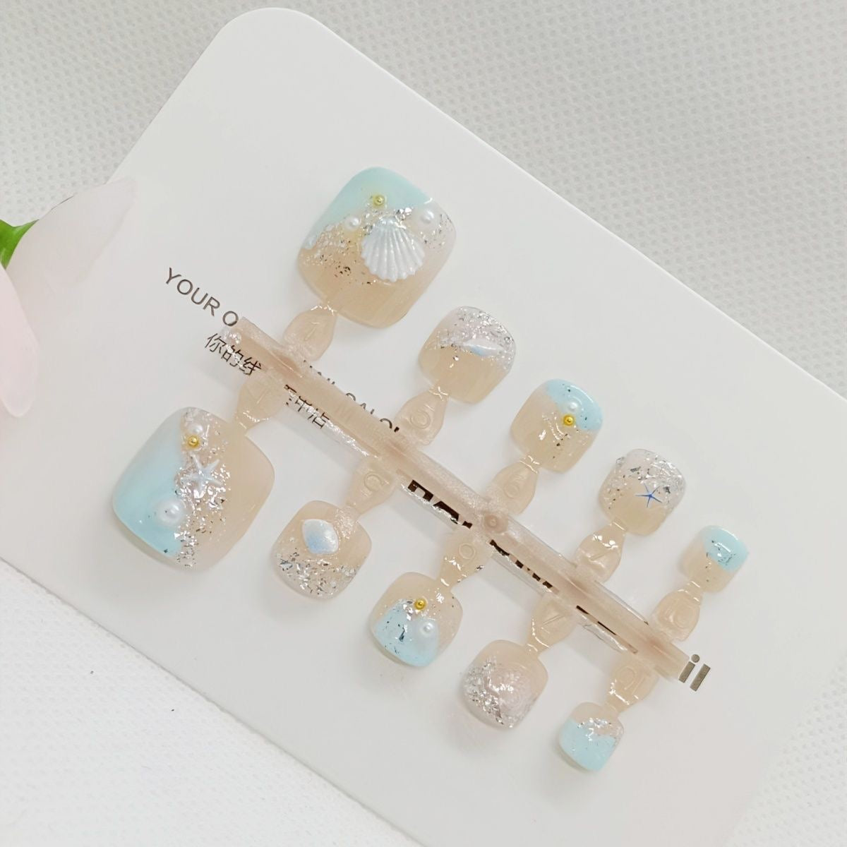 No.757 Beach Toenails Patch 10pcs/Set