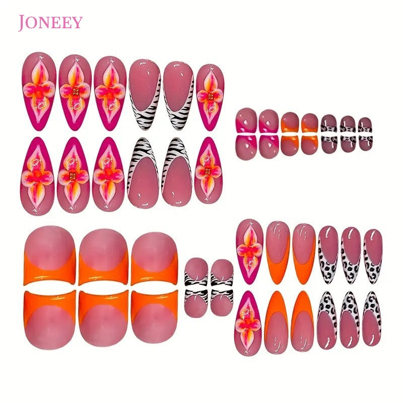 No.PSN125 Zebra Print Hand & Toe Pair Set-48pcs