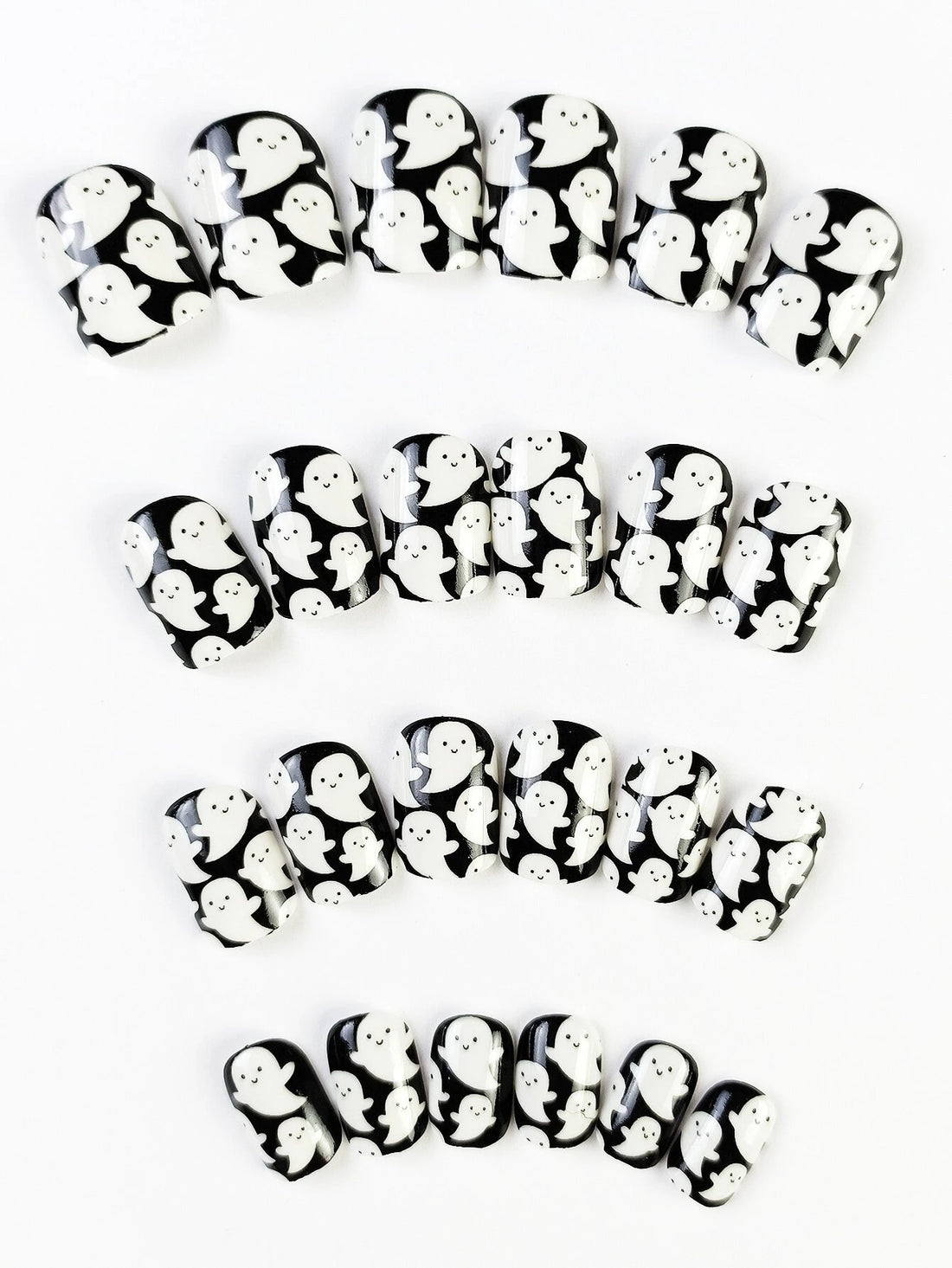 No.AW15 Halloween Luminous White Ghost  Fingernails Patch 24pcs/Set