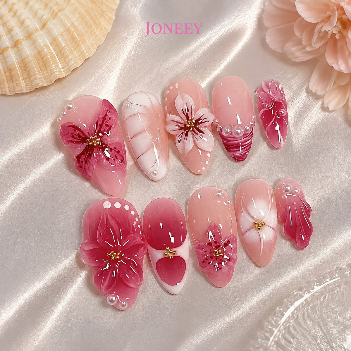 No.BH22 Flowers Fingernails Patch 24pcs/Set