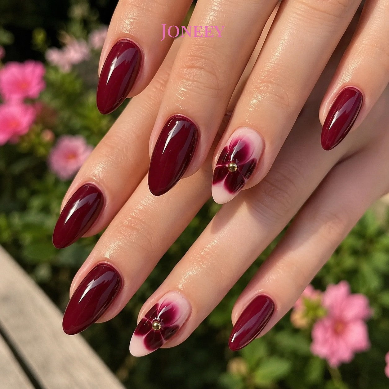 No.F289 Red Fingernails Patch 24pcs/Set