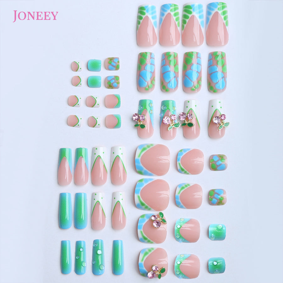 No.PSN126 Green Cherry Hand & Toe Pair Set-48pcs