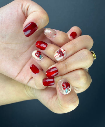 No.FP25 10pcs Cute Apple Cat's Eye Fingernails