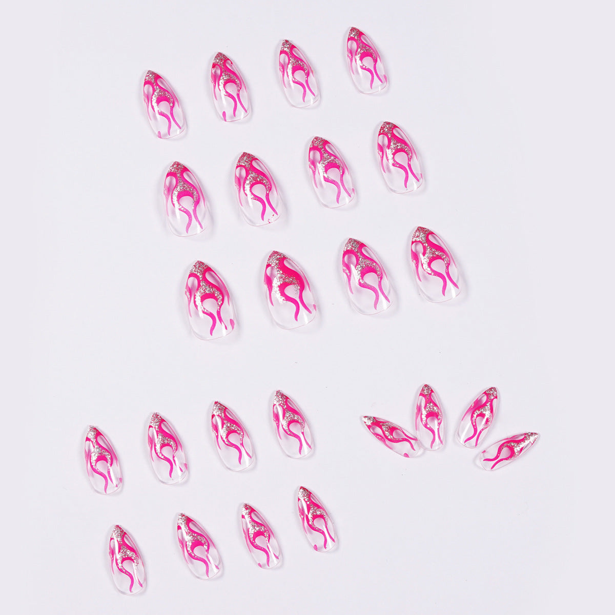 No.F366 Rose Red Flame Fingernails Patch 24pcs/Set