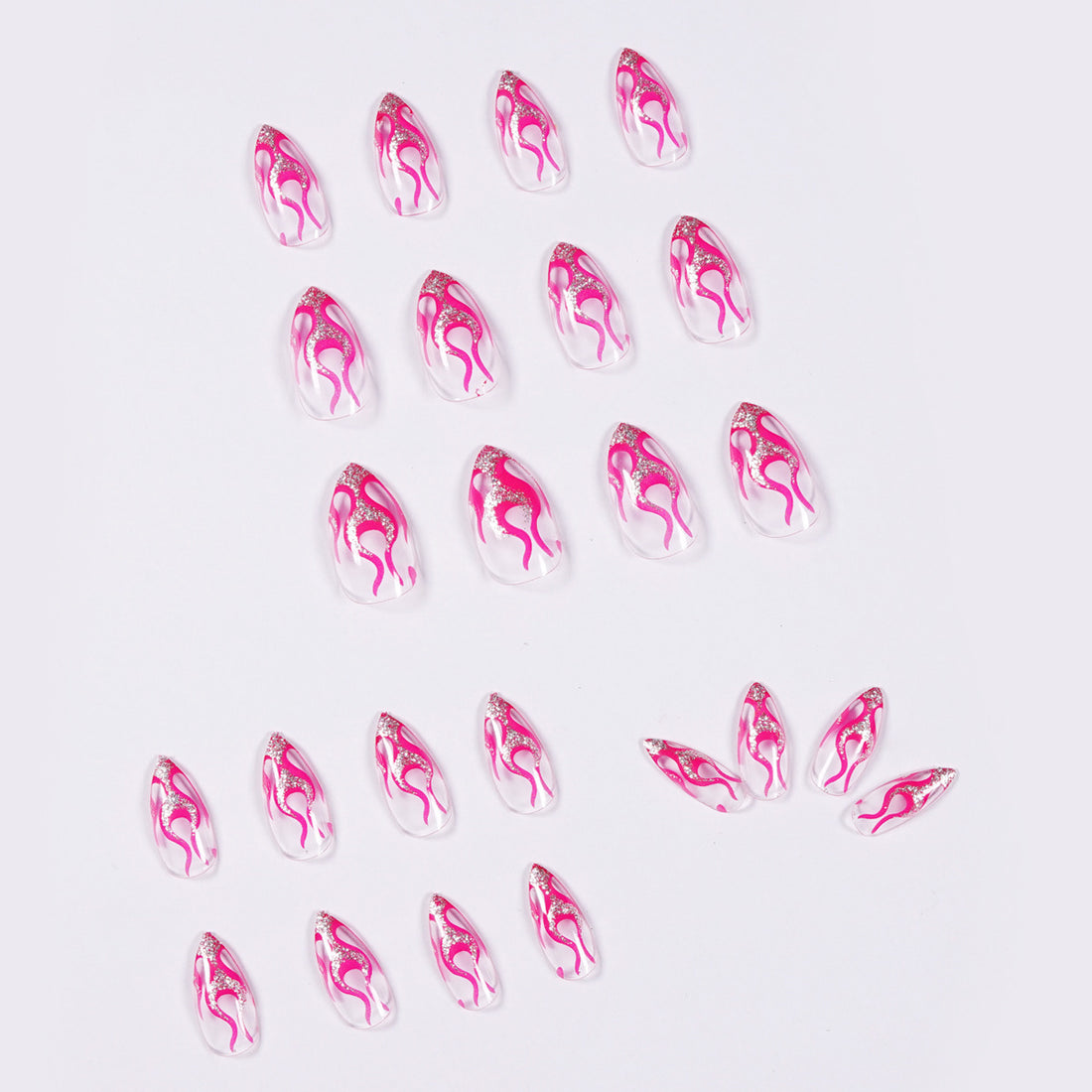 No.F366 Rose Red Flame Fingernails Patch 24pcs/Set