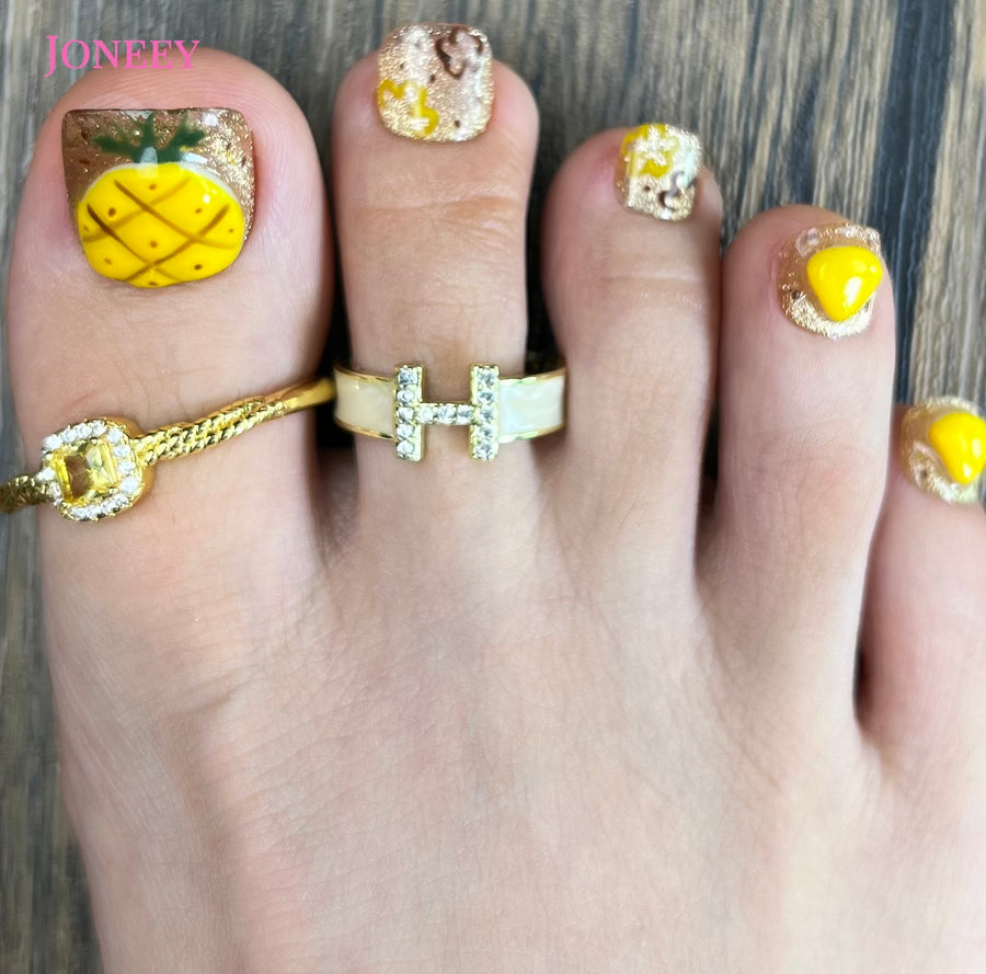 No.625 Pineapple Cat's Eye Toenails Patch 10pcs/Set