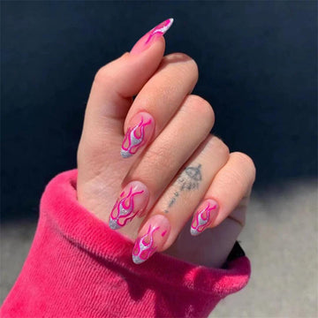 No.F366 Rose Red Flame Fingernails Patch 24pcs/Set